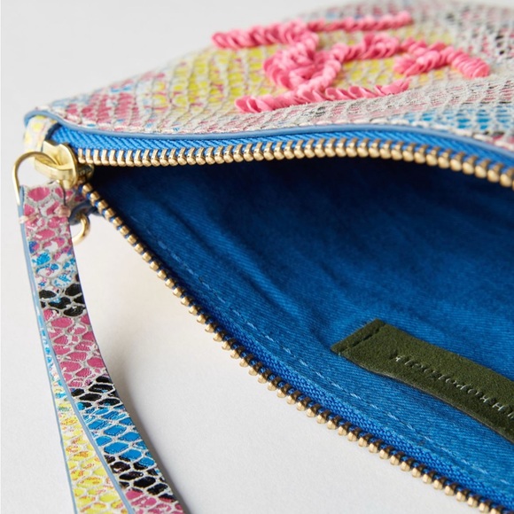 Anthropologie Sequined Snake-Printed Clutch - Picture 3 of 9